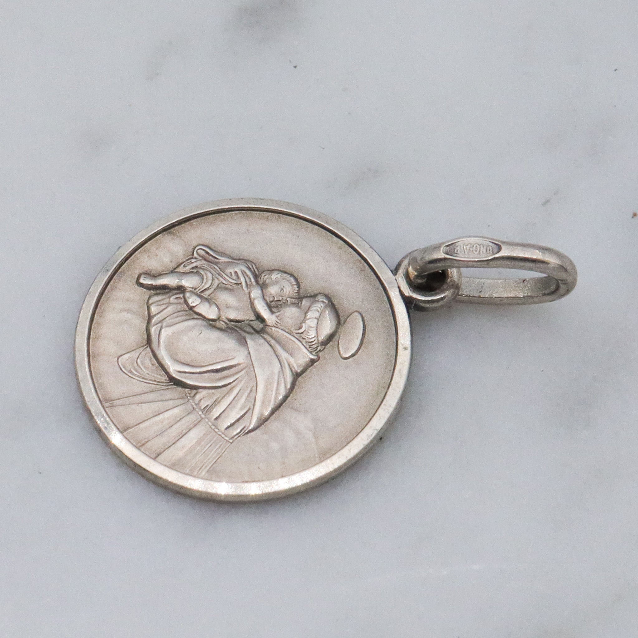 Vintage Italian .800 silver Saint Anthony medallion pendant